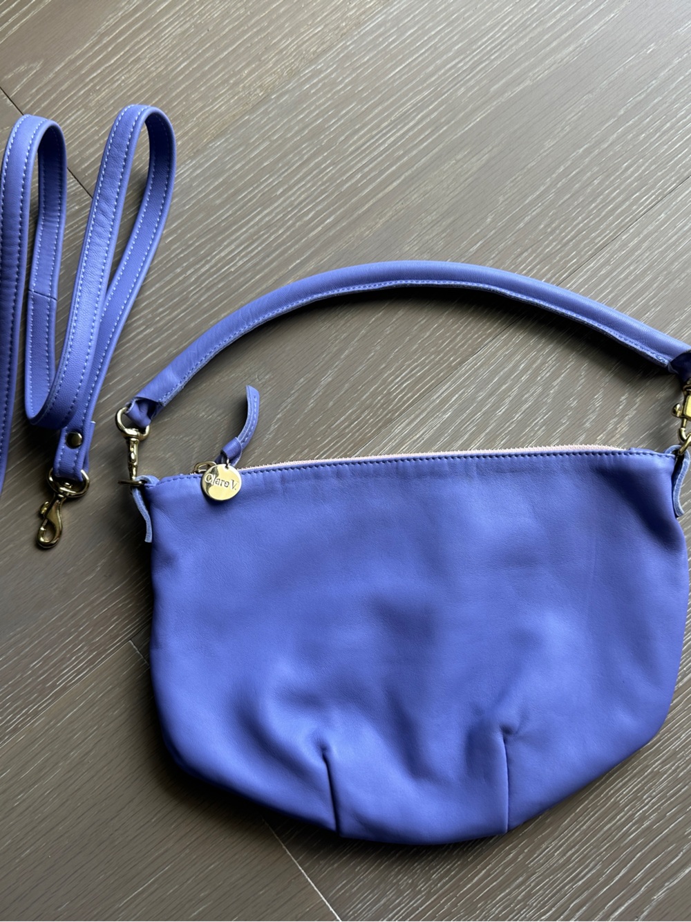 Clare V petite moyen bag  in Periwinkle Blue - Picture 2 of 7